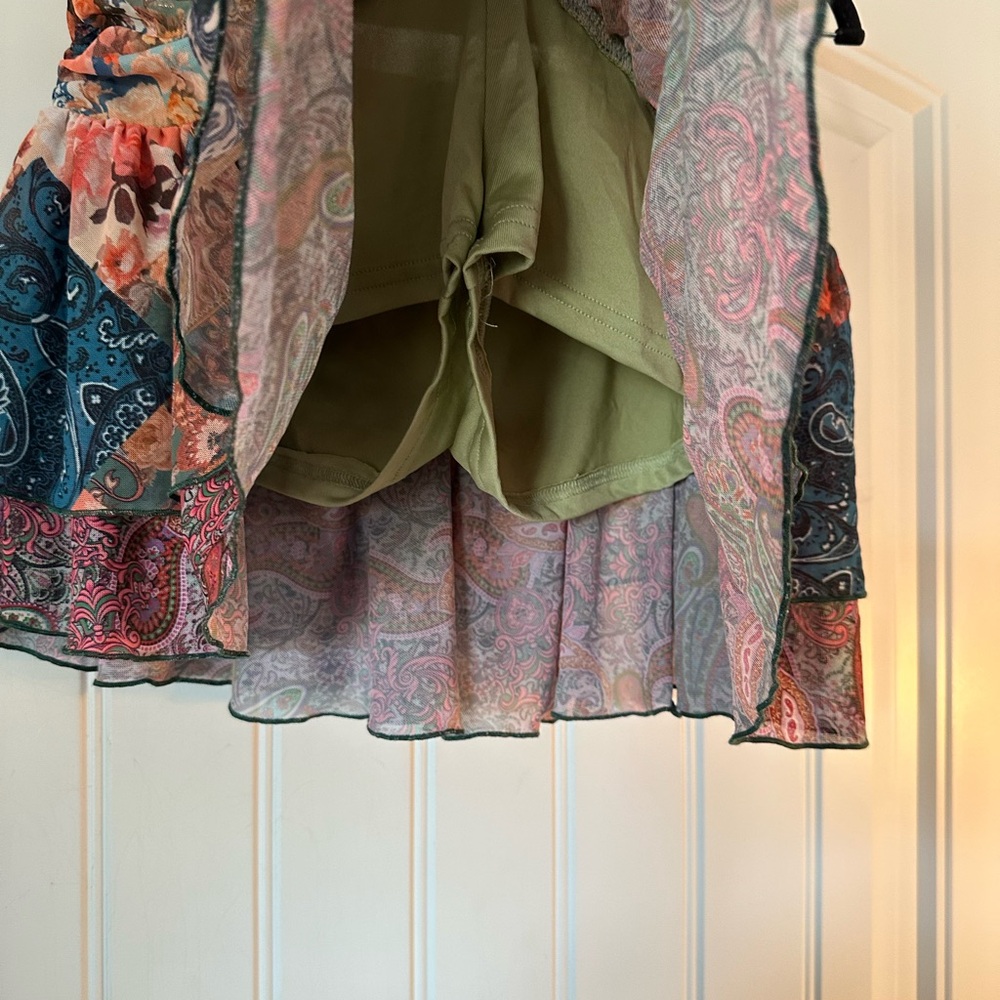 Colorful Paisley Patchwork Skort